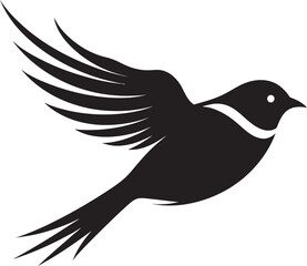 Skyward Feathered Euphoria Cute Logo Elegant Avian Flight Black Vector Icon