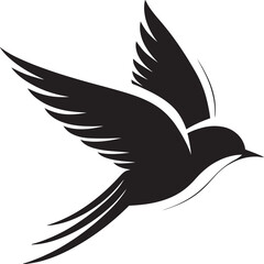 Majestic Wingspan Black Logo Bird Aerial Delightful Charm Cute Flying Bird
