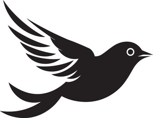 Ethereal Avian Euphoria Black Logo Icon Soothing Wingspan Grace Cute Black Bird