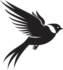 Dynamic Winged Fantasia Cute Black Icon Skyward Flight Charm Black Bird Design
