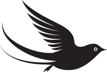 Graceful Avian Elegance Vector Bird Icon Whimsical Winged Soar Black Vector Bird