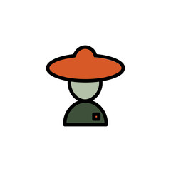 Fisherman Fishing Hobby Filled Outline Icon