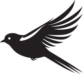 Dynamic Winged Elegance Vector Black Soothing Avian Grace Cute Black Logo