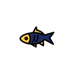 Fish Fishing Hook Filled Outline Icon