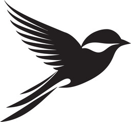 Serene Flight Symphony Black Bird Logo Upward Winged Euphoria Vector Black Icon