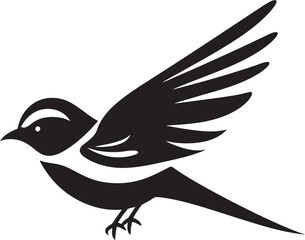 Skyward Symphony Vector Bird Logo Feathered Elegance Cute Black Logo