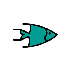 Angelfish Ocean Fish Filled Outline Icon