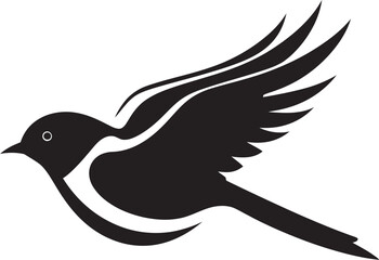 Flight of Fantasy Vector Black Logo Skyward Serenade Cute Black Bird Icon