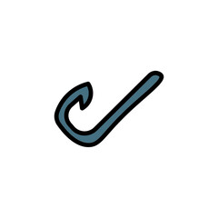 Angler Fishing Hook Filled Outline Icon