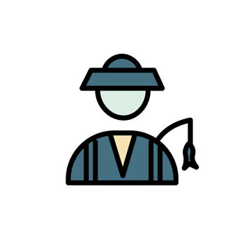 recommend clip art: Angler Fishing Fish Filled Outline Icon
