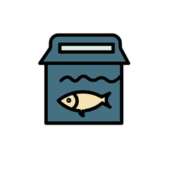 Carp Box Fish Filled Outline Icon