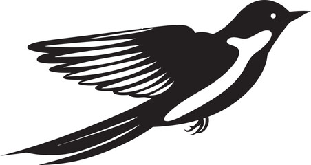 Upward Euphoria Vector Bird Icon Whimsical Flight Cute Flying Bird Icon