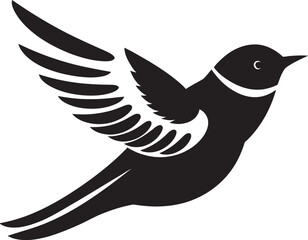 Whimsical Glide Cute Black Logo Bird Aerodynamic Beauty Flying Bird Vector