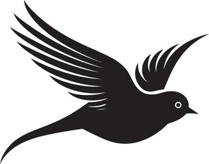 Upward Whimsy Black Logo Bird Icon Whimsical Glide Cute Black Vector Bird