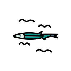 Anchovy Fish Fishes Filled Outline Icon