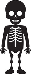 Adorable Bony Pal Cute Vector Design Dynamic Skeleton Buddy Full Body Icon
