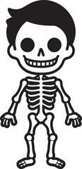 Enchanting Bone Formation Cute Logo Chirpy Skeleton Charm Full Body Icon