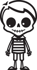 Radiant Bone Formation Full Body Playful Skeleton Design Cute Vector