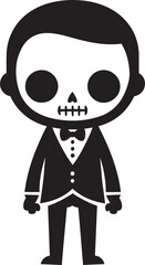 Cheery Skeletal Companion Cute Vector Dynamic Bone Mascot Full Body Icon