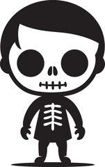 Radiant Skeletal Charm Black Icon Playful Skeletal Companion Cute Bird