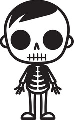 Playful Skeletal Character Full Body Design Silly Bone Buddy Cute Vector Skeleton