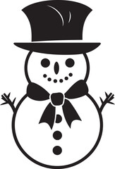 Frosty Fun Black Snowman Icon Snowflake Cuteness Vector Design