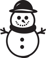 Winter Whimsy Cute Snowman Icon Design Snowflake Cuteness Black Logo Icon