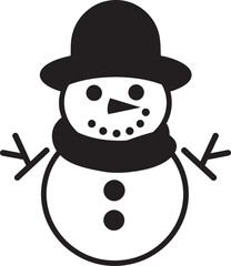Playful Frosty Friend Cute Vector Charming Snowy Companion Black Design