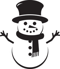 Charming Frosty Joy Cute Black Icon Adorable Snowflake Pal Black Vector