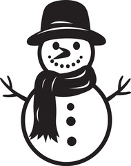 Playful Snowy Embrace Cute Logo Charming Snowman Fun Black Icon Design