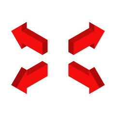 four arrow icon isometric design