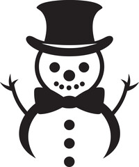 Charming Snowman Wonder Black Logo Adorable Snowy Whimsy Cute Icon Design
