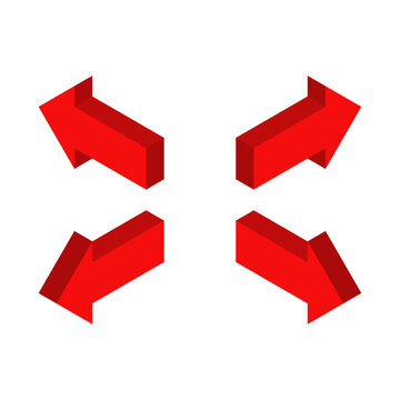 four arrow icon isometric design