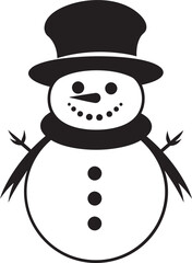 Frosty Flurries Black Snowman Logo Snowy Serenity Cute Vector Icon