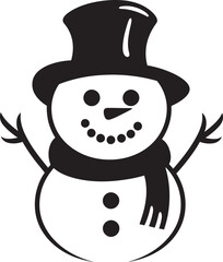 Whimsical Frosty Friend Cute Snowman Frosty Flakes Black Logo Icon