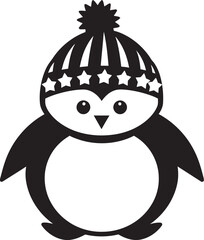 Charming Snowman Embrace Black Icon Adorable Snowy Joy Cute Vector