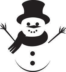 Cheerful Frosty Charm Black Snowman Snowy Whimsy Wonder Cute Logo Icon