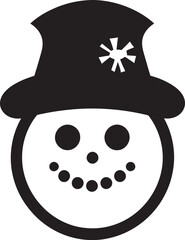 Frosty Flakes Fun Black Vector Icon Snowflake Serenade Cute Snowman Design