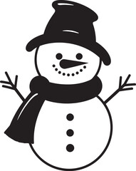 Snowflake Serenade Cute Snowman Design Playful Snowy Joy Black Logo Icon