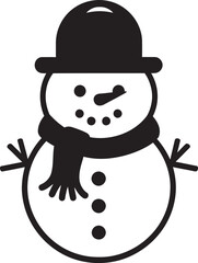 Frosty Flakes of Joy Cute Logo Icon Snowflake Serenade Black Snowman Design