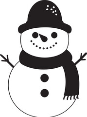 Cheerful Frosty Fun Black Vector Icon Snowy Whimsical Charm Cute Logo Design