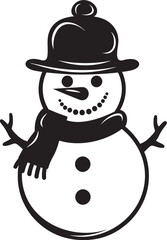 Playful Frosty Charm Black Icon Charming Snow Companion Vector Design