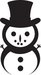 Snowflake Serenade Cute Snowman Playful Frosty Charm Black Icon