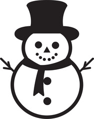 Charming Snow Companion Vector Design Whimsical Snowman Joy Black Logo