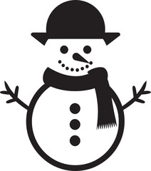 Frosty Flurries Cute Icon Design Snowy Serenity Black Vector Icon