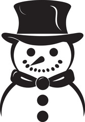 Cheerful Snowy Pal Cute Vector Snowy Fluffiness Black Logo Icon
