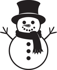 Snowy Fluffiness Black Logo Icon Snowman Serenade Cute Vector Icon