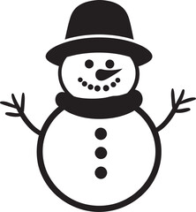 Frosty Flurry Fun Cute Snowman Icon Snowman Sparkle Black Vector Design