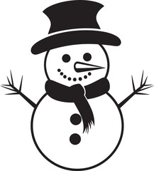 Snowman Serenade Cute Icon Design Snowflake Smiles Black Logo Icon