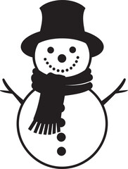 Cheerful Frosty Design Cute Vector Snowy Frosty Charm Black Logo Icon